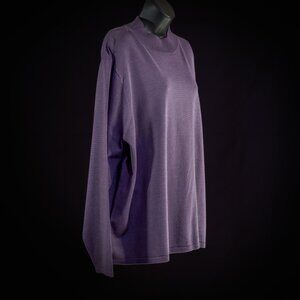 Pendleton Womens Silk Nylon Blend 3X Mock Neck Sweater, purple